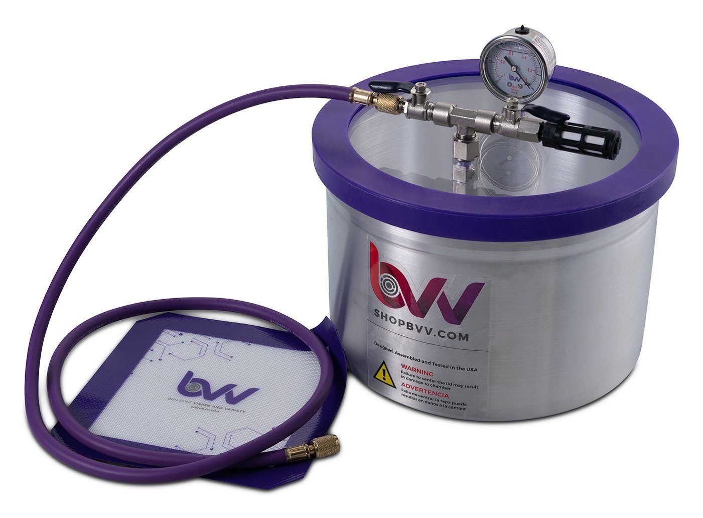 2 Gallon Aluminum Vacuum Chamber With Glass Lid