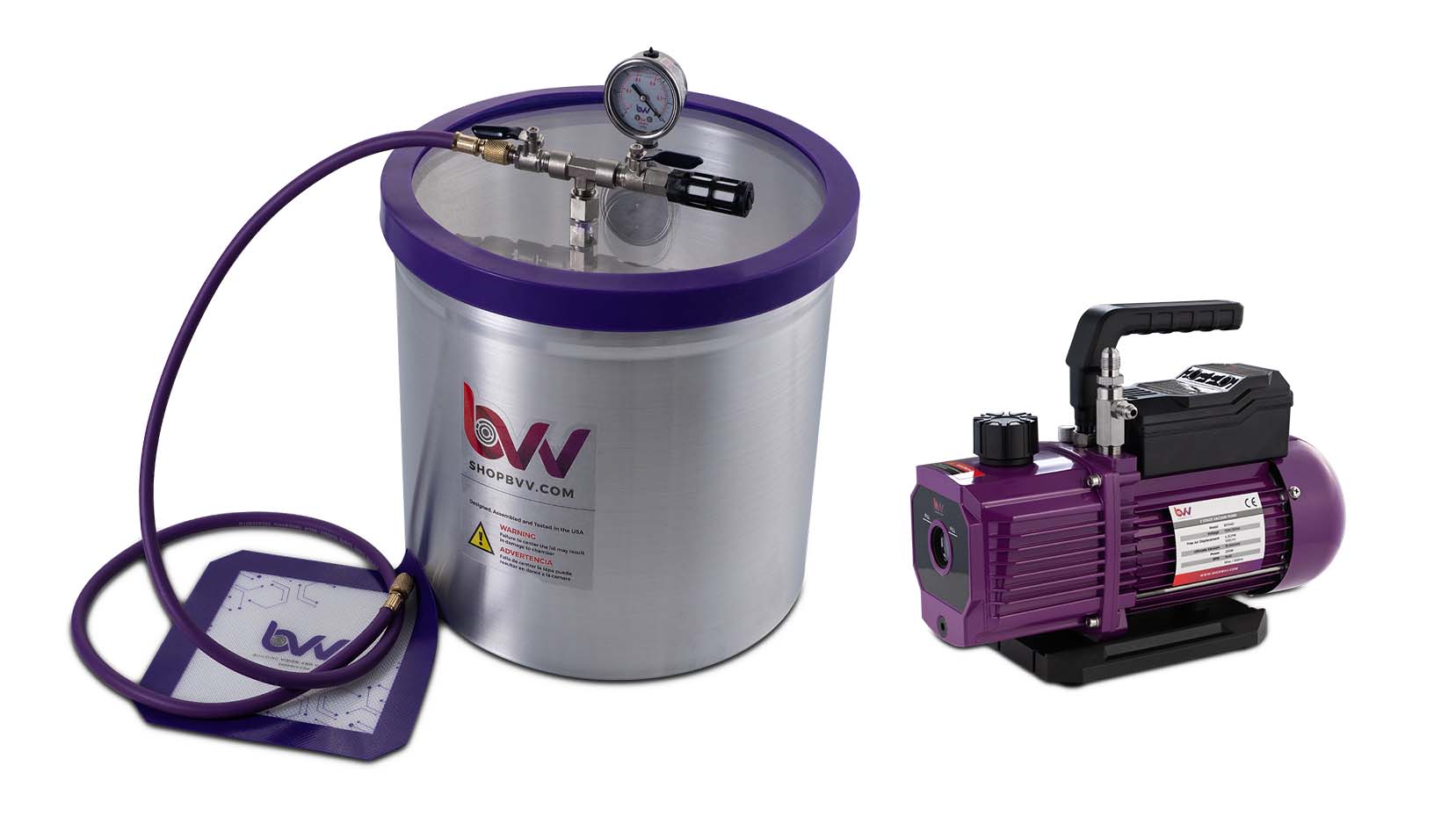 BVV Best Value Vacs 5 Gallon Aluminum Vacuum Chamber and Vacuum Pump Kit