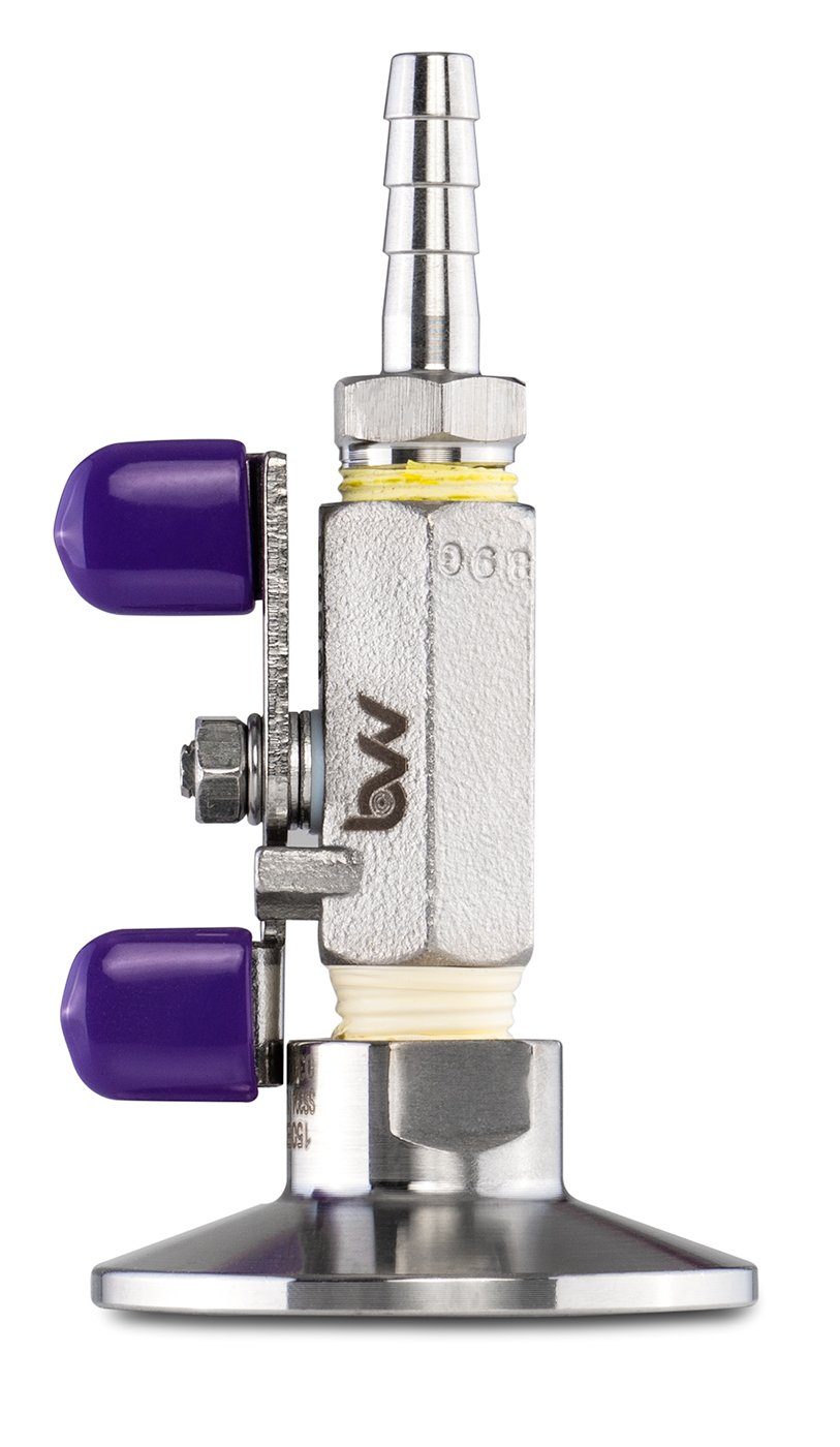 BVV Tri-Clamp Topcap with Valve and 1/4" Barb