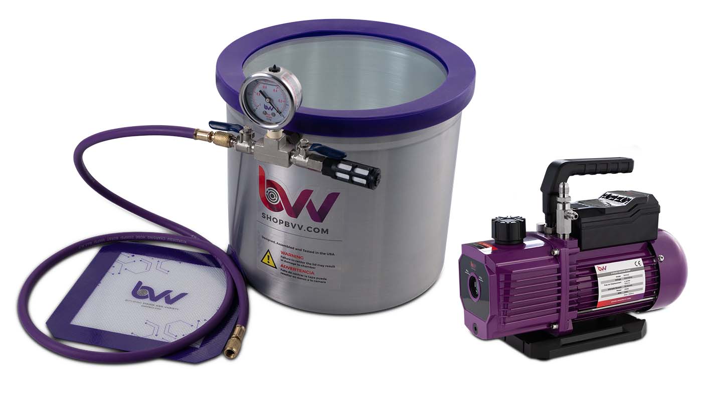 5 Gallon Side Mount Aluminum Vacuum Chamber and Vacuum Pump Kit