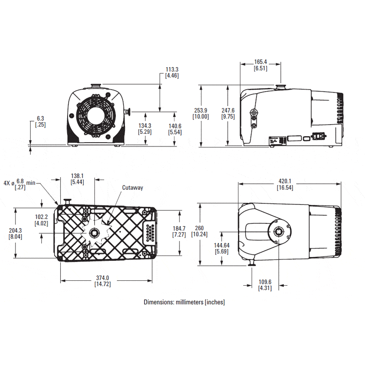 Agilent IDP-7 5.4 cfm Oil-Free Compact Dry Scroll Pump