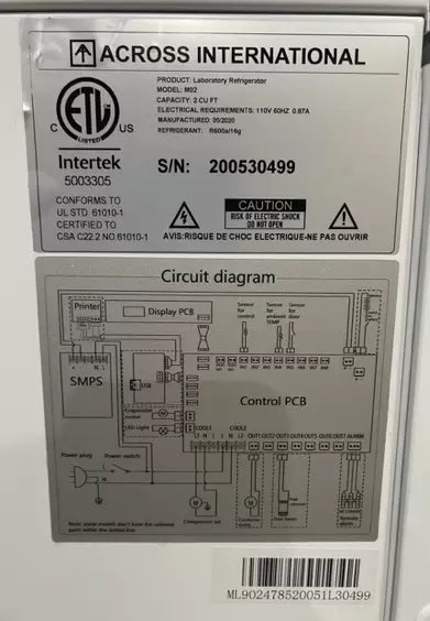 Across International Ai 2-8°C Compact Pharmacy Medical Vaccine Refrigerator UL Refurb