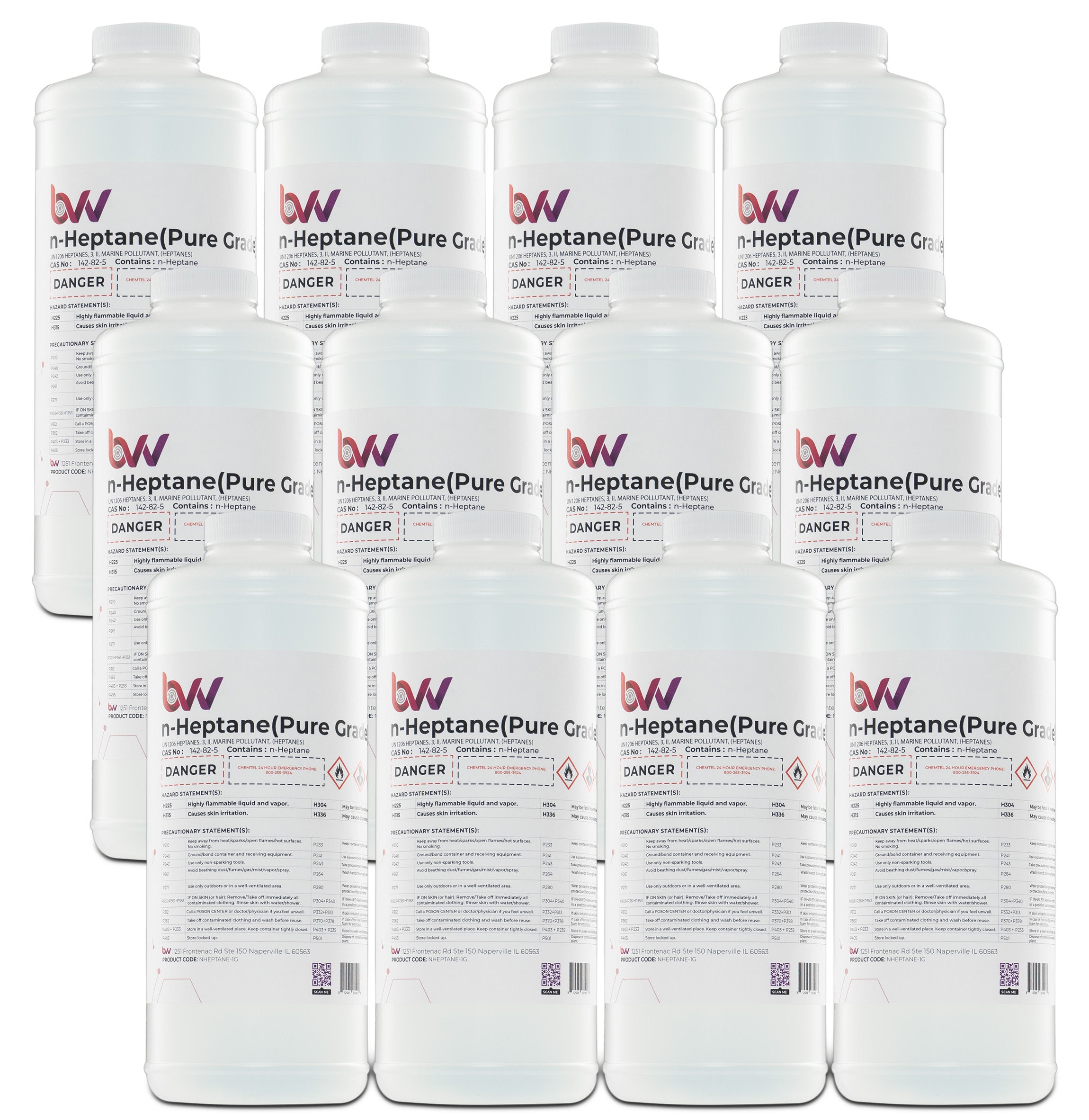 BVV ULTRA High Purity Lab Grade Heptane – 99% Pure – NHEP-1G