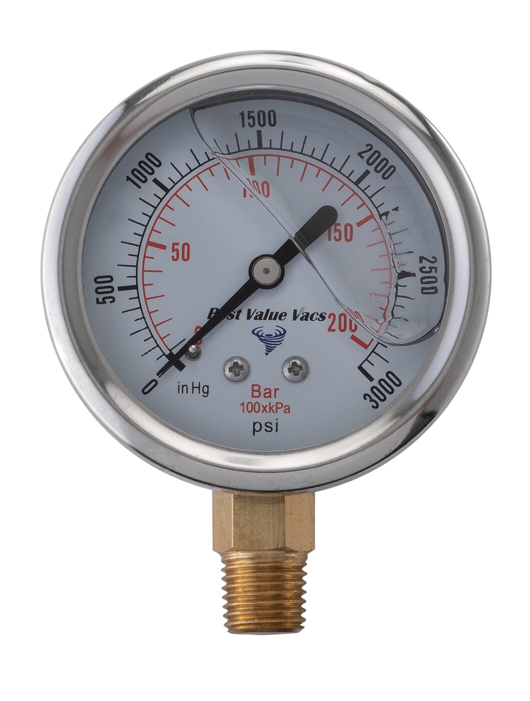 Oil Filled Vacuum/Pressure Gauge - Bottom Mount - 1/4" MNPT