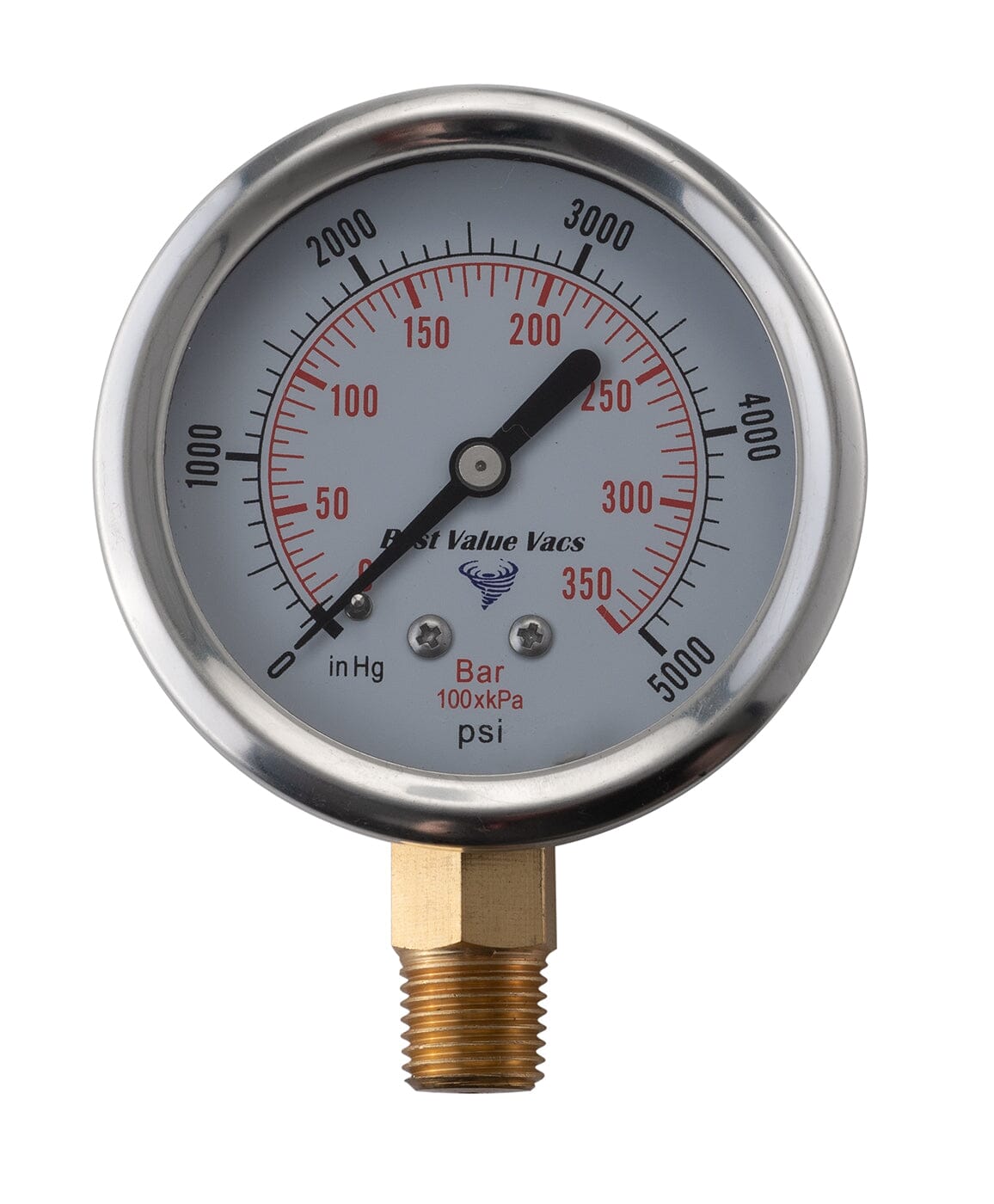 Oil Filled Vacuum/Pressure Gauge - Bottom Mount - 1/4" MNPT