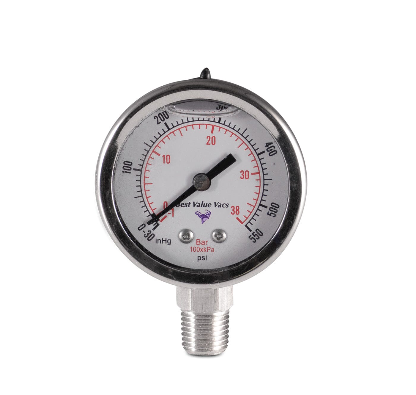 Oil Filled Vacuum/Pressure Gauge - Bottom Mount - 1/4" MNPT