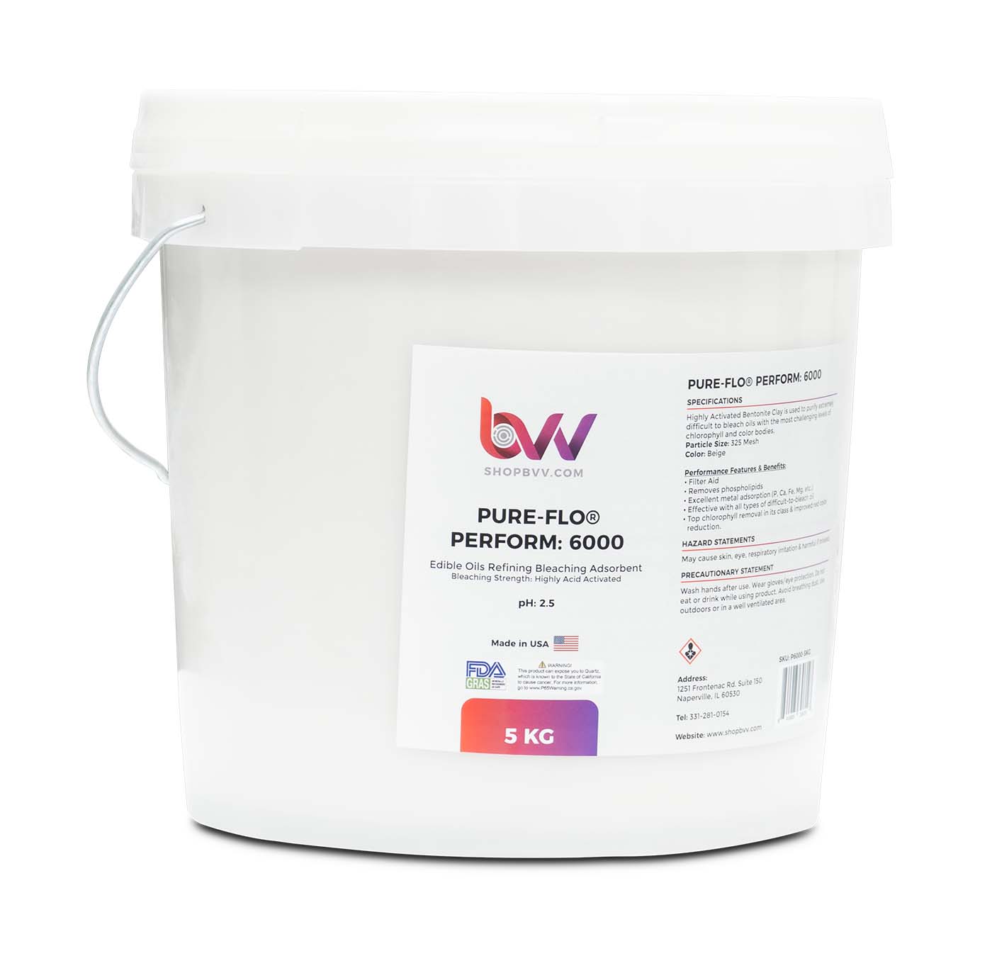 BVV Pure-Flo® Perform 6000 Highly Activated Bleaching & Decolorizing Bentonite for Edible Oils *FDA-GRAS