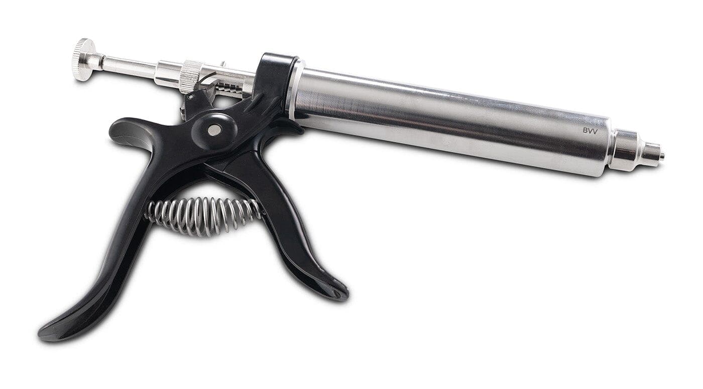 25ml Heated Filling Gun with Stainless Steel Barrel (0.5ml Incremental Shots)