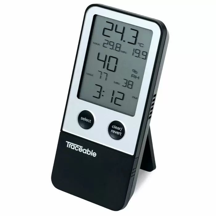 Traceable® Thermohygrometer with Clock