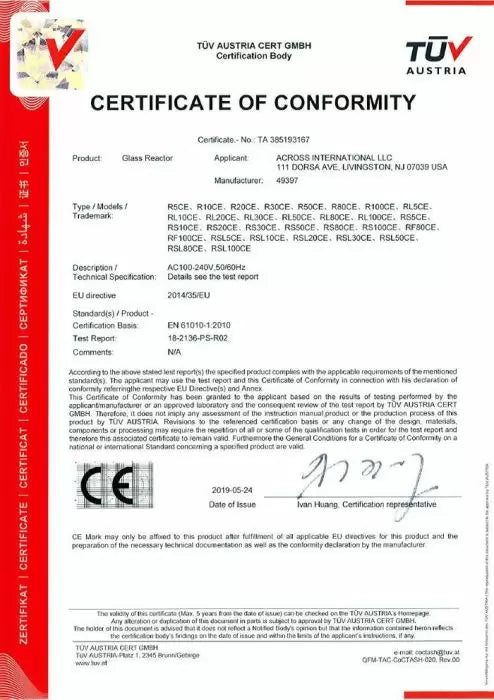 Ai 20L Single or Dual Jacketed Glass Reactor Systems