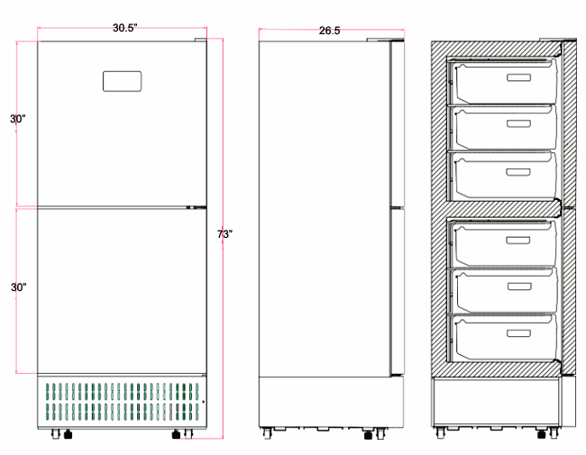 Across International Ai DeepFreeze 16 Cu Ft -40°C Upright Freezer 110V