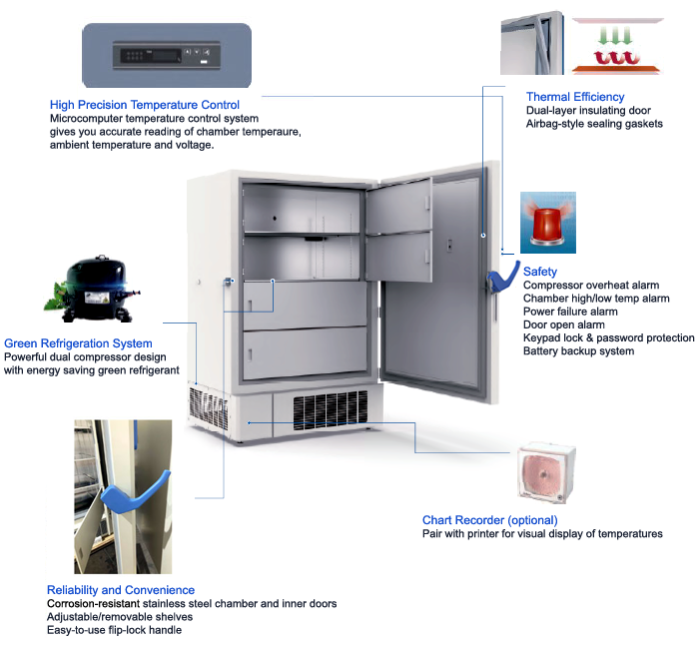 Across International Ai DeepFreeze 35 Cu Ft -40°C Upright Freezer 110V