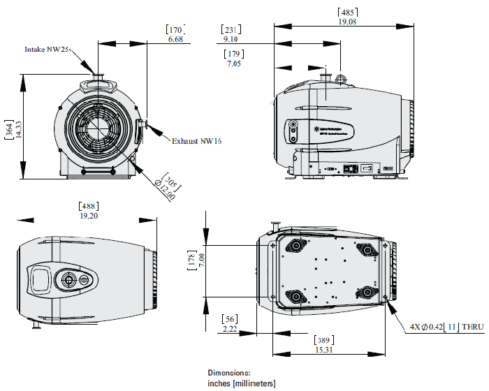 Across International Agilent IDP-15 dry scroll vacuum pump with inlet isolation valve