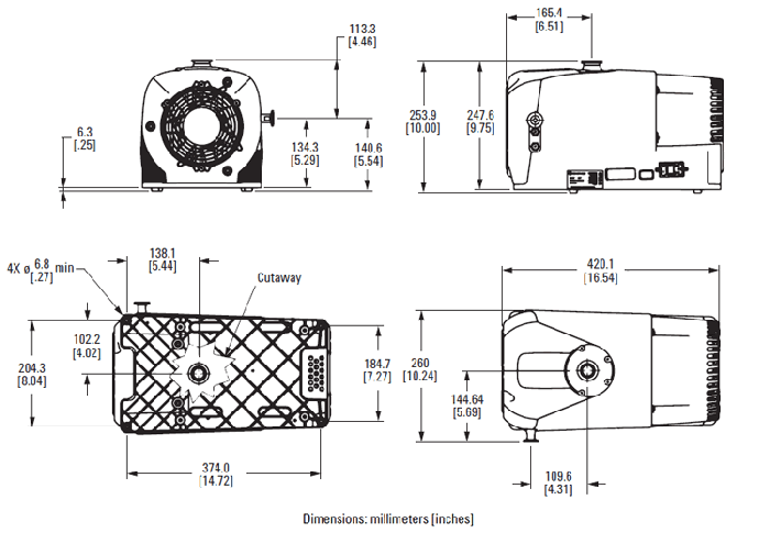 Across International Agilent IDP-7 dry scroll vacuum pump with inlet isolation valve