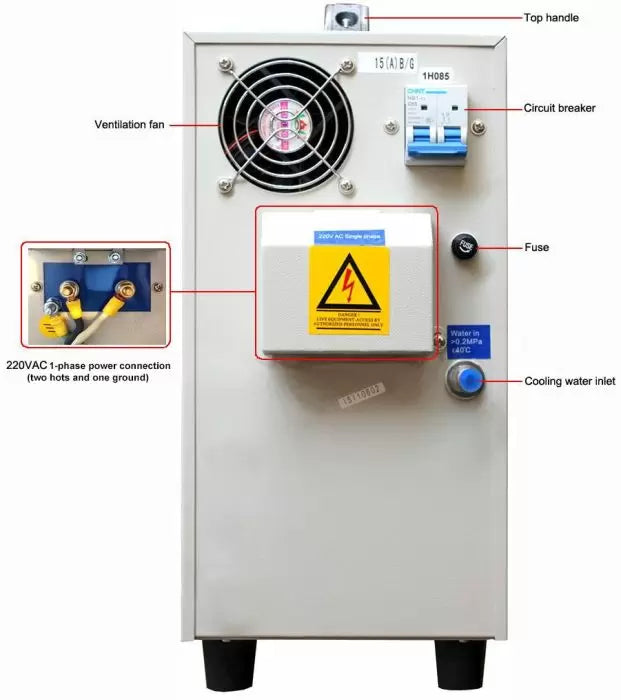 15KW Mid-Frequency Split Induction Heater w/ Timers 30-80KHz Refurb 2016
