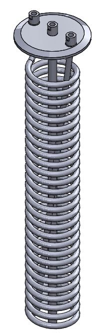 6" Tri-Clamp x 30" Column Cooling Coil with Dip Tube