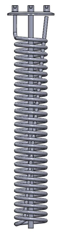 6" Tri-Clamp x 30" Column Cooling Coil with Dip Tube