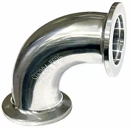 Across International Ai One-Piece KF25 90° Flange Elbow for Secure Vacuum Connection