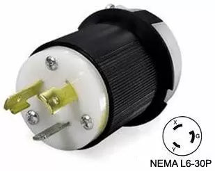 Across International NEMA L6-30P 250 Volt 30 Amp Twist-Lock Plug