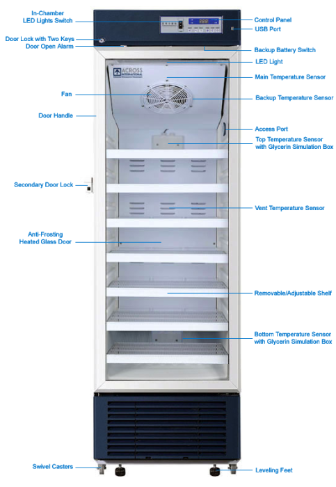 Ai 14 CF 2-8°C Upright Pharmacy Medical Vaccine Refrigerator UL Refurb 2023