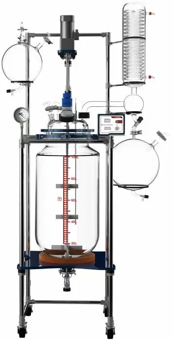 Ai 100L Non-Jacketed Glass Reactor with 200°C Heating Jacket
