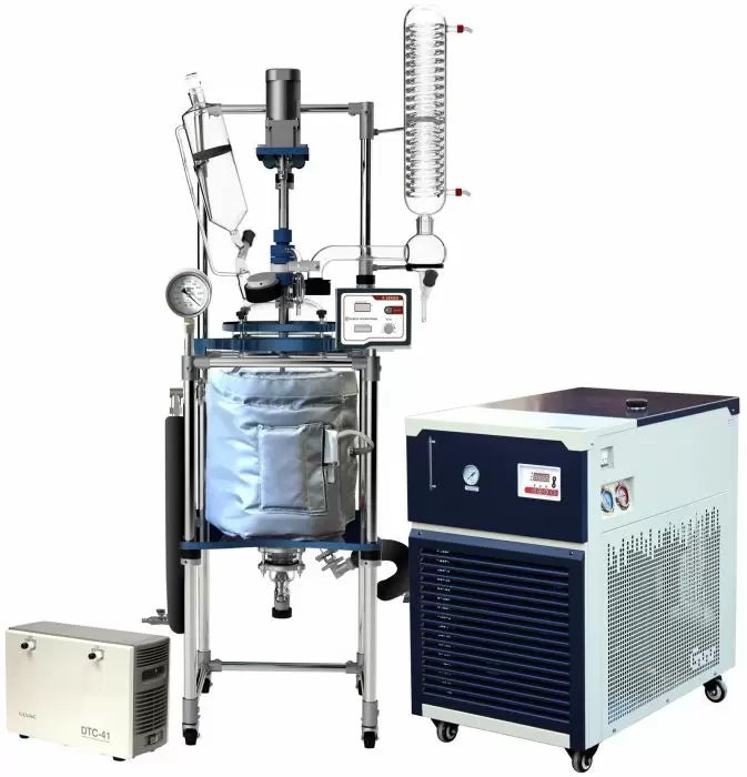 Ai 20L Single or Dual Jacketed Glass Reactor w/ Chiller & Pump