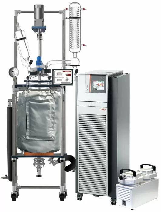 Ai 50L Single or Dual Jacketed Glass Reactor w/ Chiller & Pump