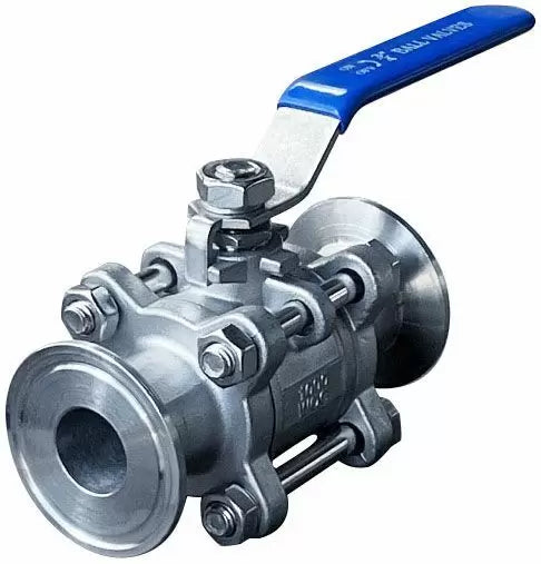 Across International Ai 1.5" 304 SST Sanitary Tri-Clamp with On/Off Ball Valve & Lock