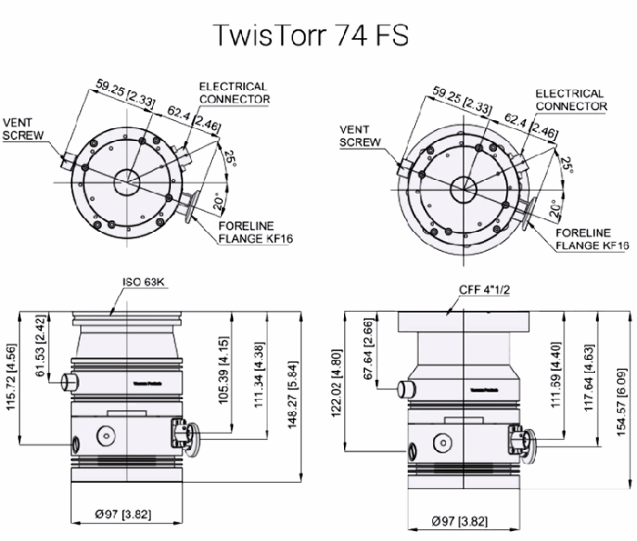 Across International Agilent TwisTorr 74 FS Turbo Pump Package